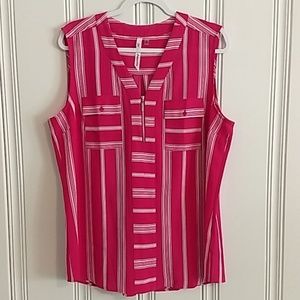 NY Collection Sleeveless Striped Top XL